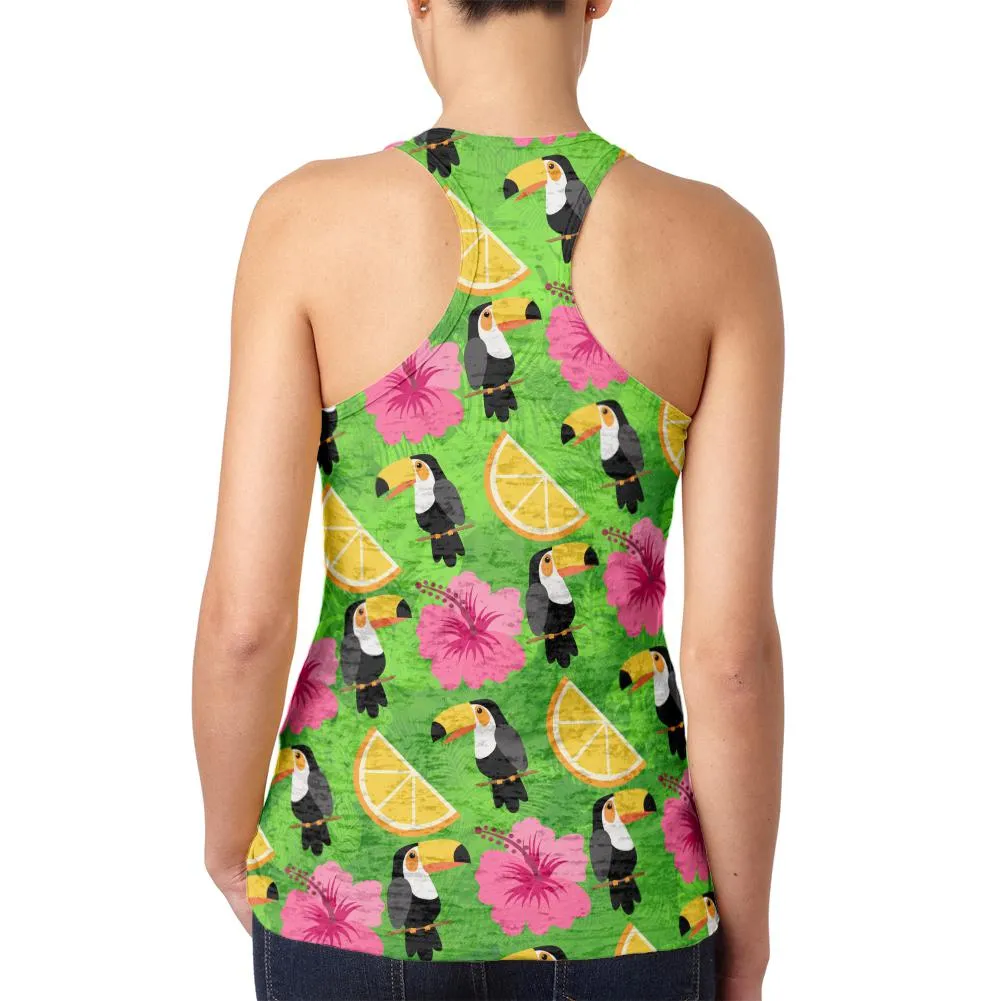 Tropical Vacation Toucan Pattern Juniors Burnout Racerback Tank Top sold by Old Glory product image thumbnail 2