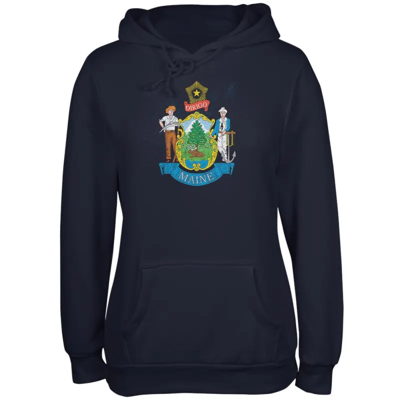 Born and Raised Maine State Flag Juniors Soft Hoodie sold by Old Glory