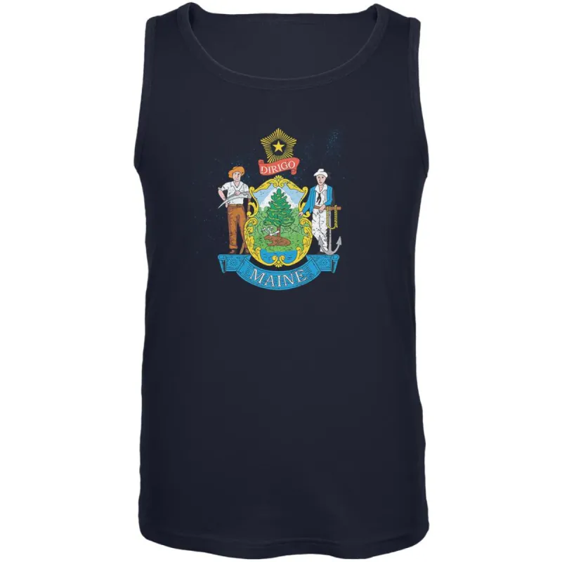 Born and Raised Maine State Flag Mens Tank Top sold by Old Glory