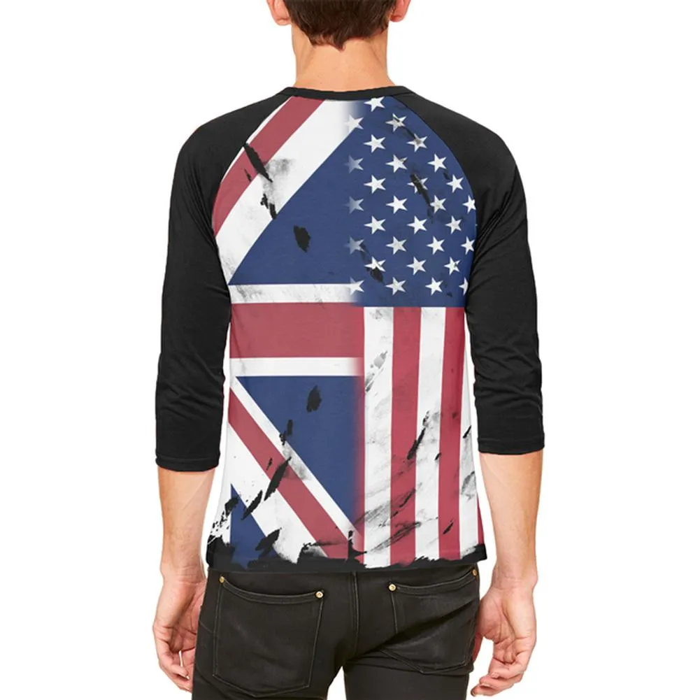 British UK American USA Flag Mens Raglan T Shirt sold by Old Glory product image thumbnail 2