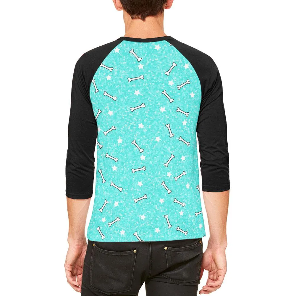 Bones and Stars Glitter Pattern Mens Raglan T Shirt sold by Old Glory product image thumbnail 2