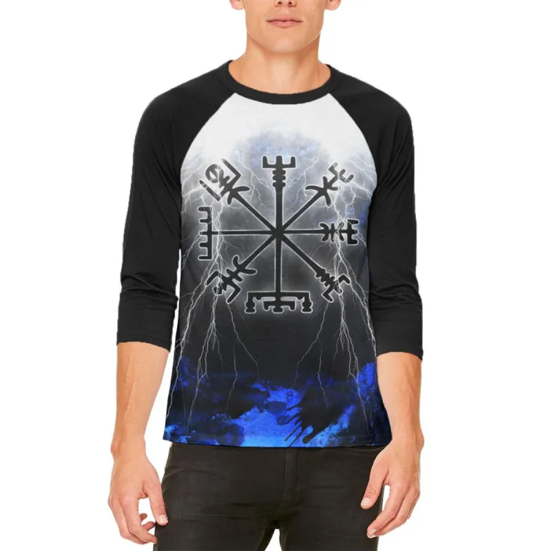 Vegvisir Nordic Viking Storm Compass Mens Raglan T Shirt sold by Old Glory