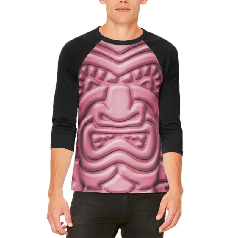 Tiki God Pink Face Luau Mens Raglan T Shirt sold by Old Glory