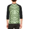 Tiki God Green Face Luau Mens Raglan T Shirt sold by Old Glory