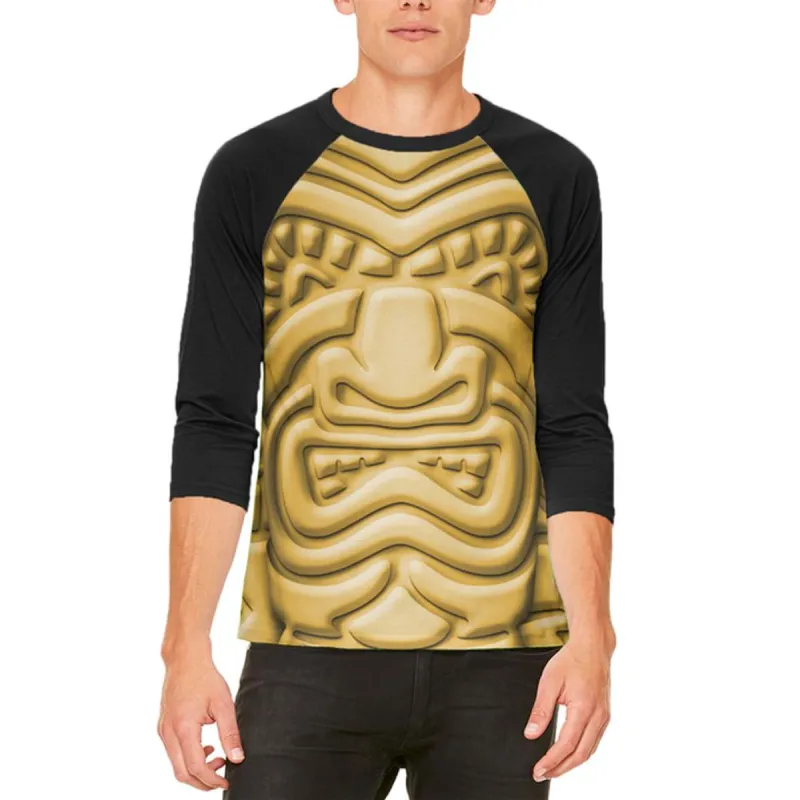 Tiki God Gold Face Luau Mens Raglan T Shirt sold by Old Glory