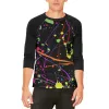 Splatter Paint Black Mens Raglan T Shirt sold by Old Glory