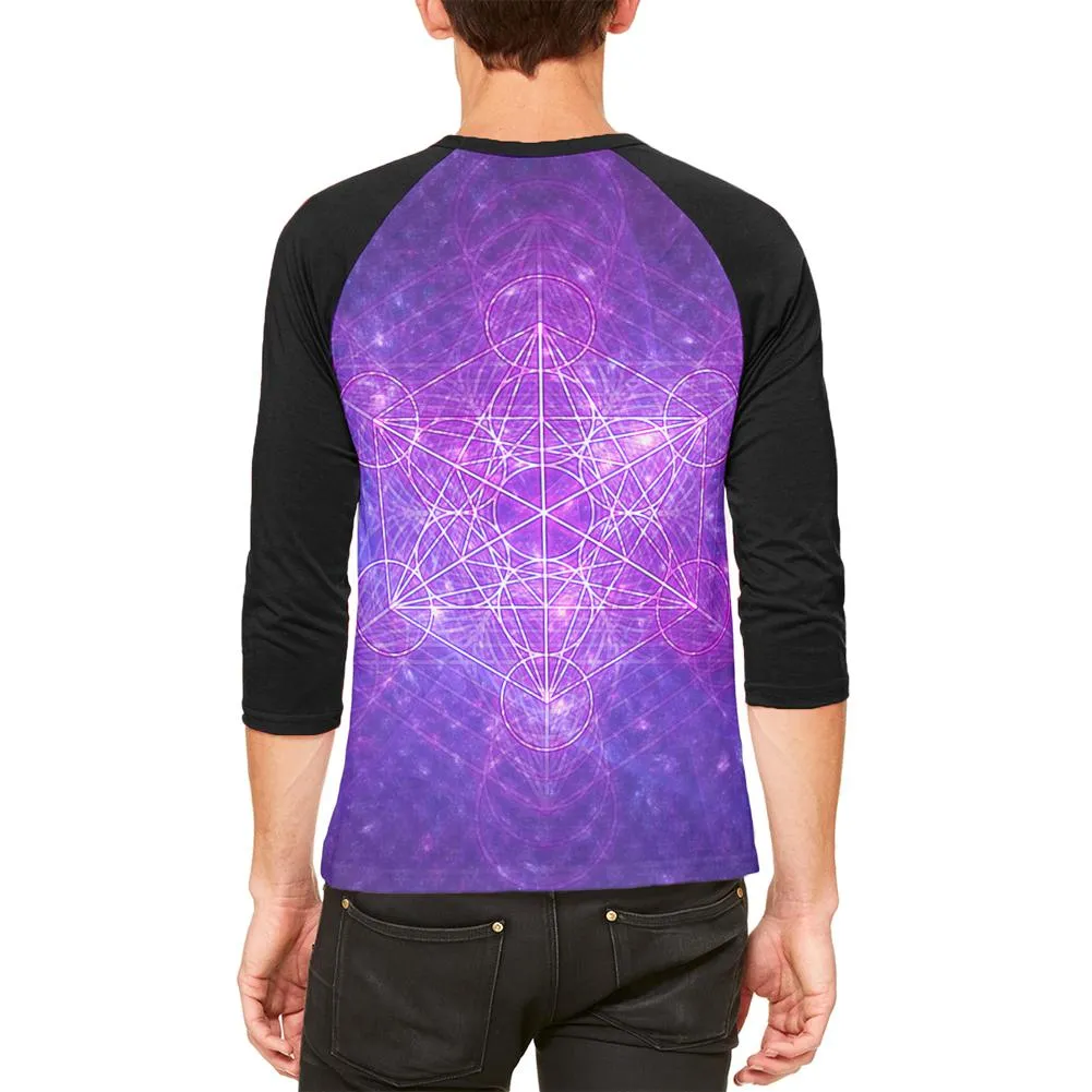 Sacred Geometry Metatron Cube Map of Creation Mens Raglan T Shirt sold by Old Glory product image thumbnail 2