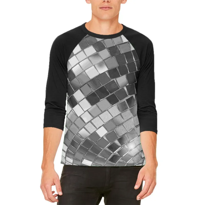 Non-Metallic Disco Ball Mens Raglan T Shirt sold by Old Glory