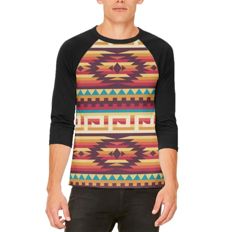 Native American Pattern Mens Raglan T Shirt sold by Old Glory