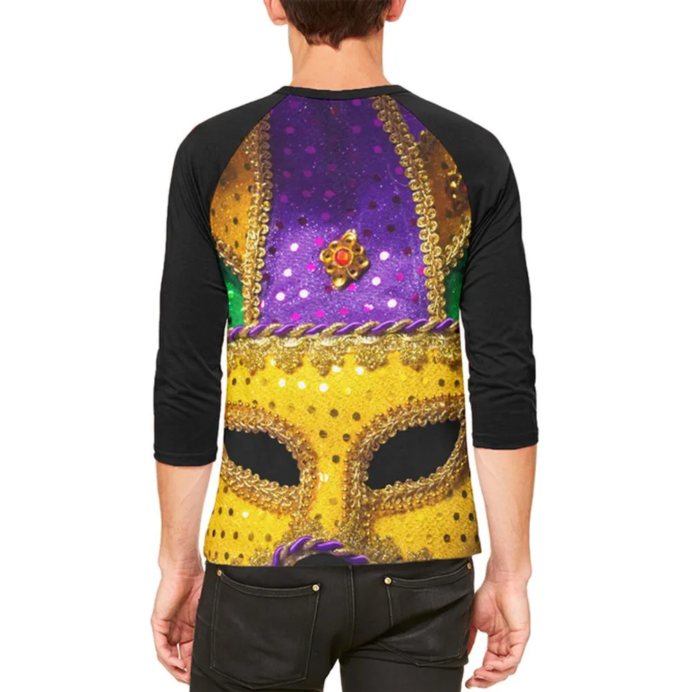 Mardi Gras Mask Mens Raglan T Shirt sold by Old Glory product image thumbnail 2
