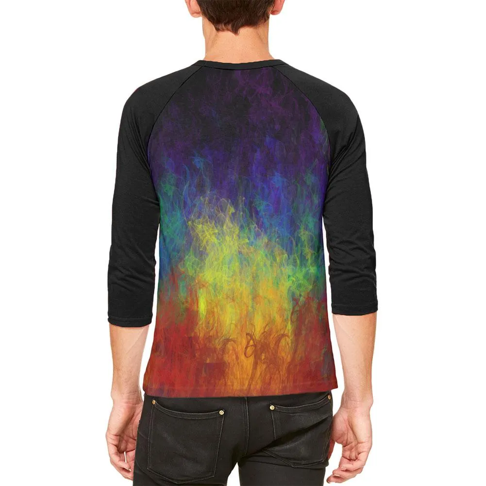 LGBTQ Rainbow Flames Proud Mens Raglan T Shirt sold by Old Glory product image thumbnail 2