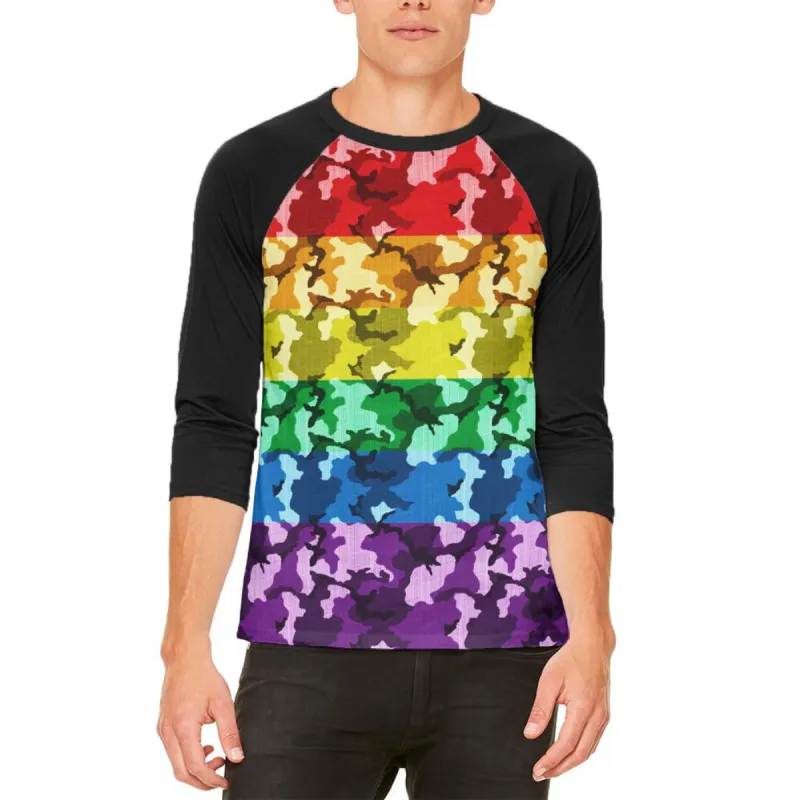 LGBT Camo Pride In The Military Mens Raglan T Shirt sold by Old Glory