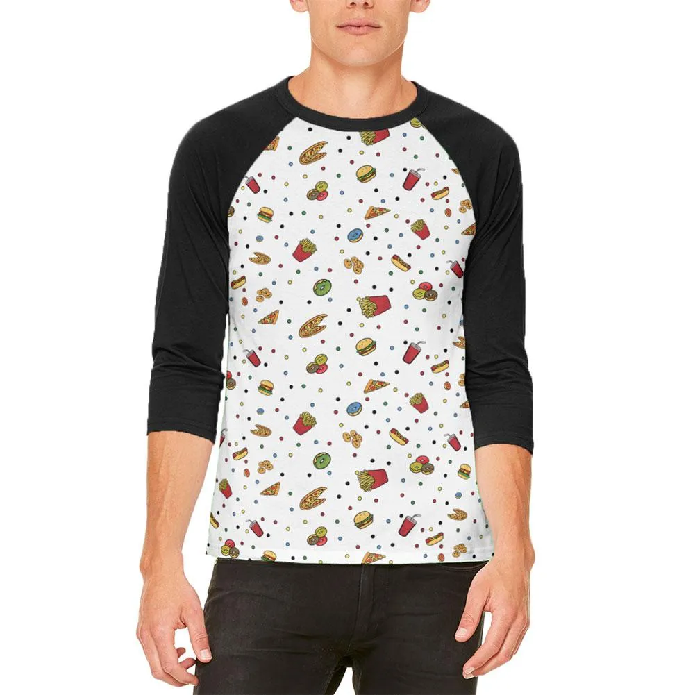 Junk Food Pattern Mens Raglan T Shirt sold by Old Glory
