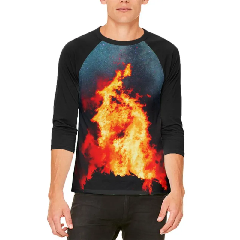 Autumn Fall It's Bonfire Season Mens Raglan T Shirt sold by Old Glory