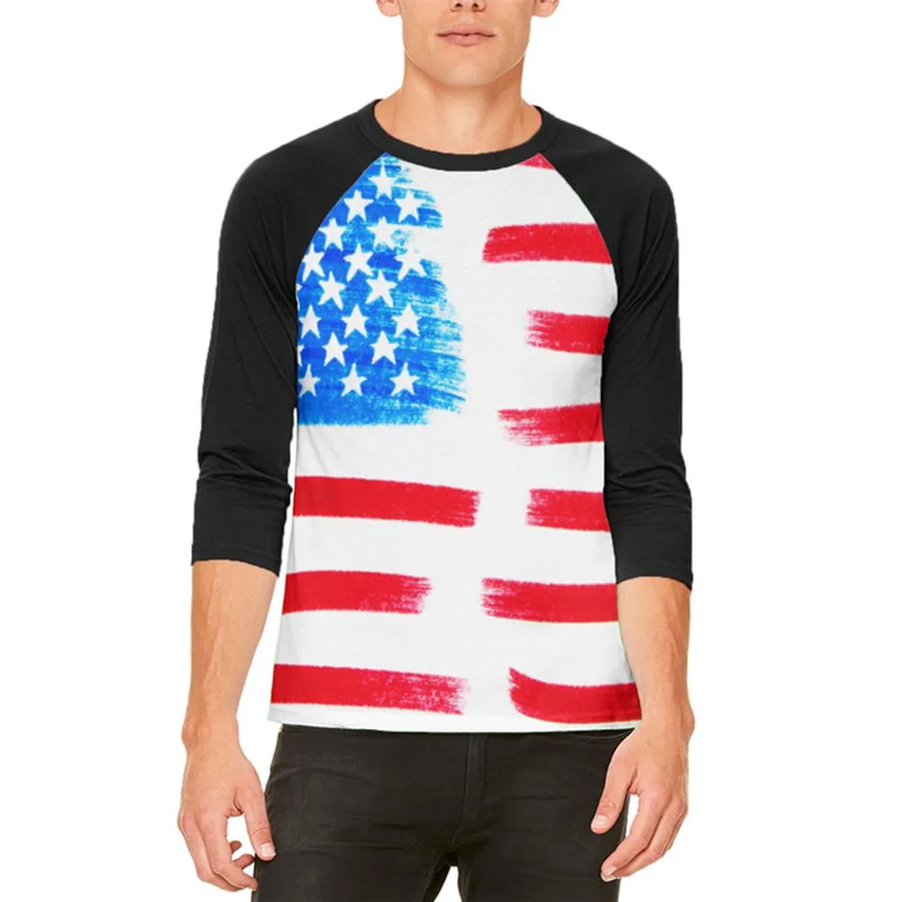 4th of July Color Me American Mens Raglan T Shirt sold by Old Glory
