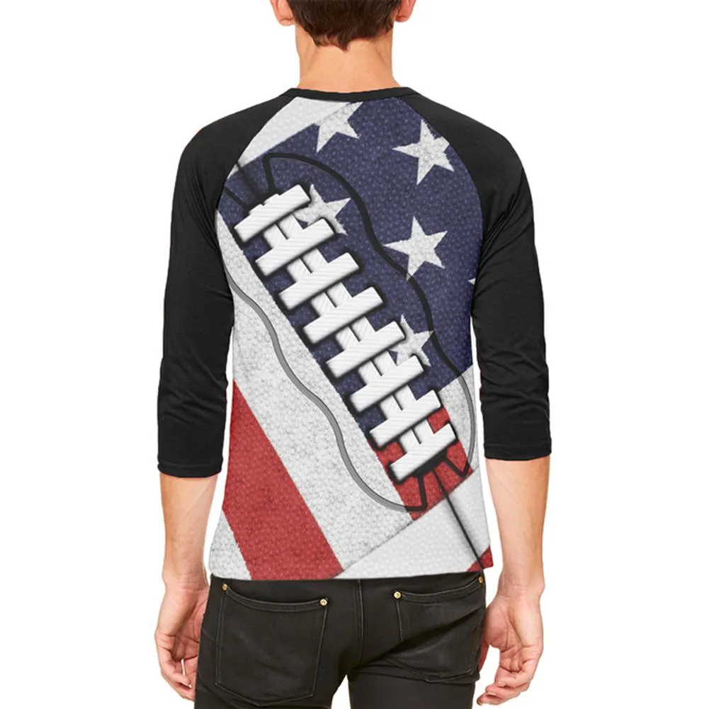 4th of July American Flag Patriot Football Mens Raglan T Shirt sold by Old Glory product image thumbnail 2