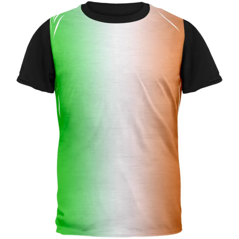 St Patricks Faded Irish Flag Adult Black Back T-Shirt sold by Old Glory