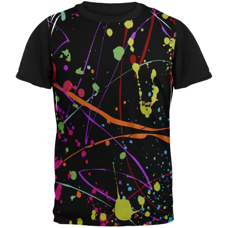 Splatter Paint Black Adult Black Back T-Shirt sold by Old Glory