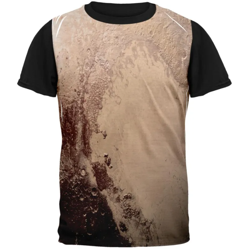 Solar System Planet Pluto Adult Black Back T-Shirt sold by Old Glory