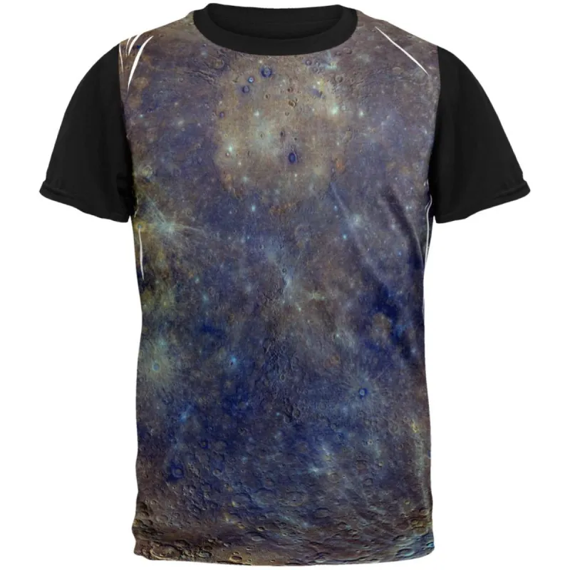 Solar System Planet Mercury Adult Black Back T-Shirt sold by Old Glory