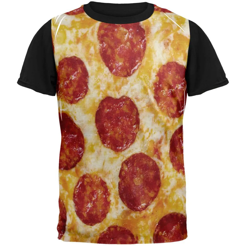 Pepperoni Pizza Costume Adult Black Back T-Shirt sold by Old Glory
