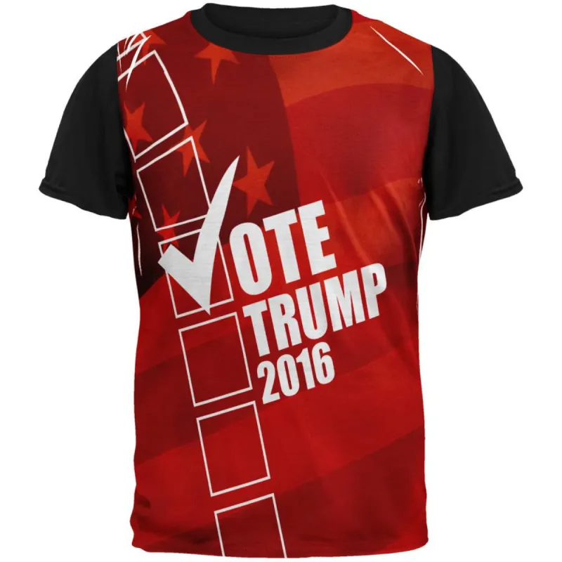 Election 2016 Vote Trump Adult Black Back T-Shirt sold by Old Glory