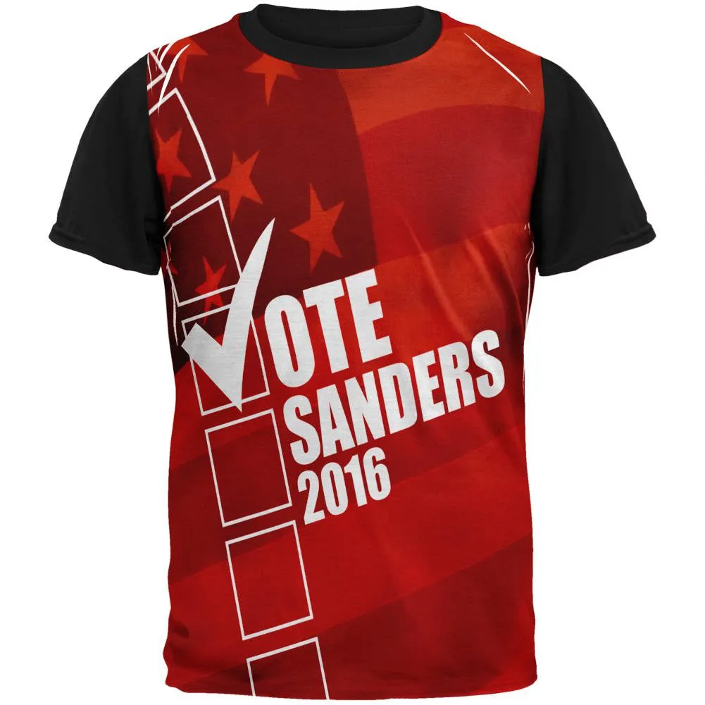 Election 2016 Vote Sanders Adult Black Back T-Shirt sold by Old Glory