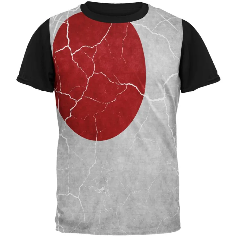Distressed Japanese Flag All Over Mens Black Back T Shirt sold by Old Glory