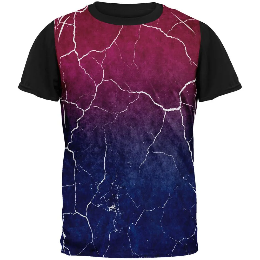 Distressed Bi-Sexual Gradient Flag All Over Mens Black Back T Shirt sold by Old Glory