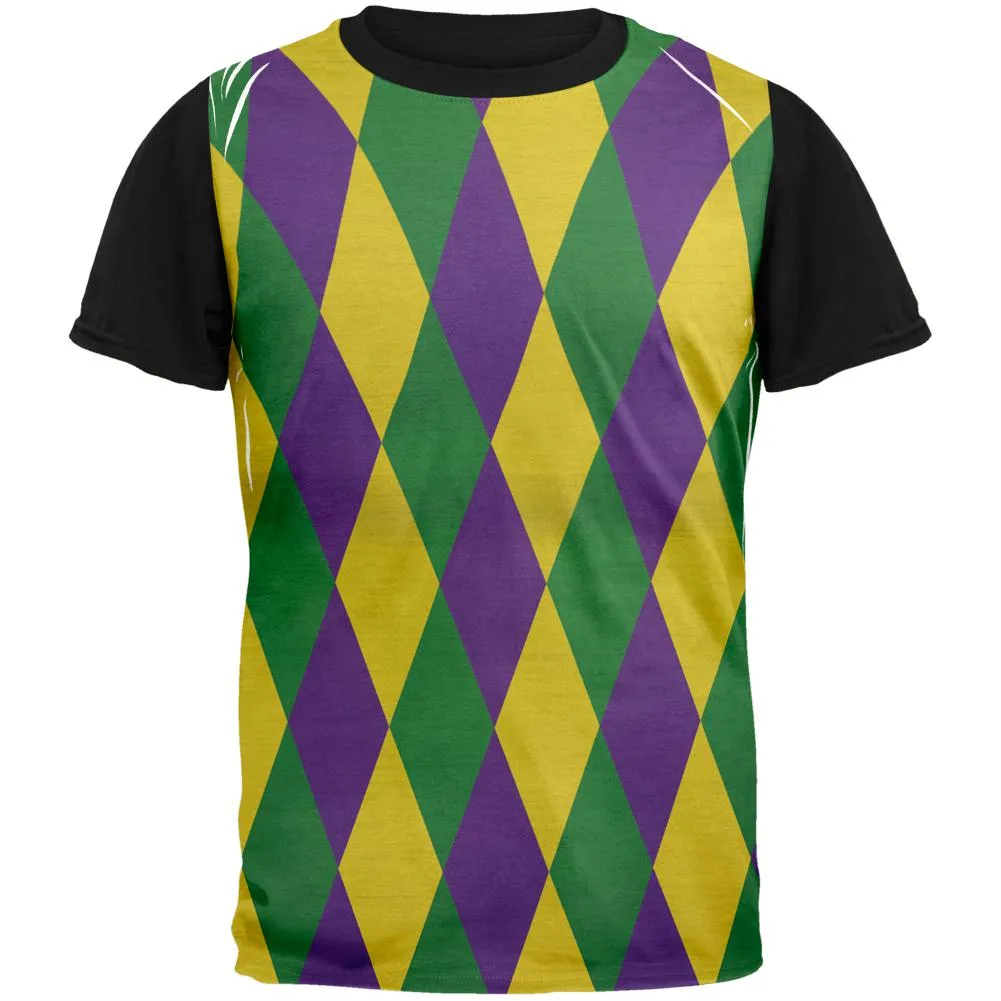 Mardi Gras Jester Costume Adult Black Back T-Shirt sold by Old Glory
