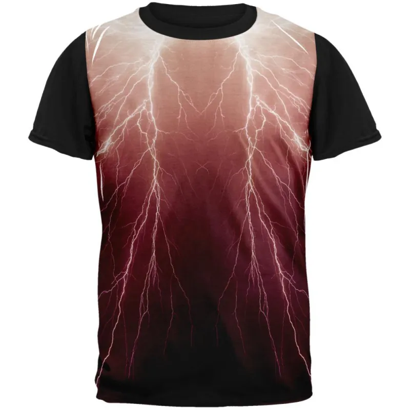 Lightning Bolts Adult Black Back T-Shirt sold by Old Glory