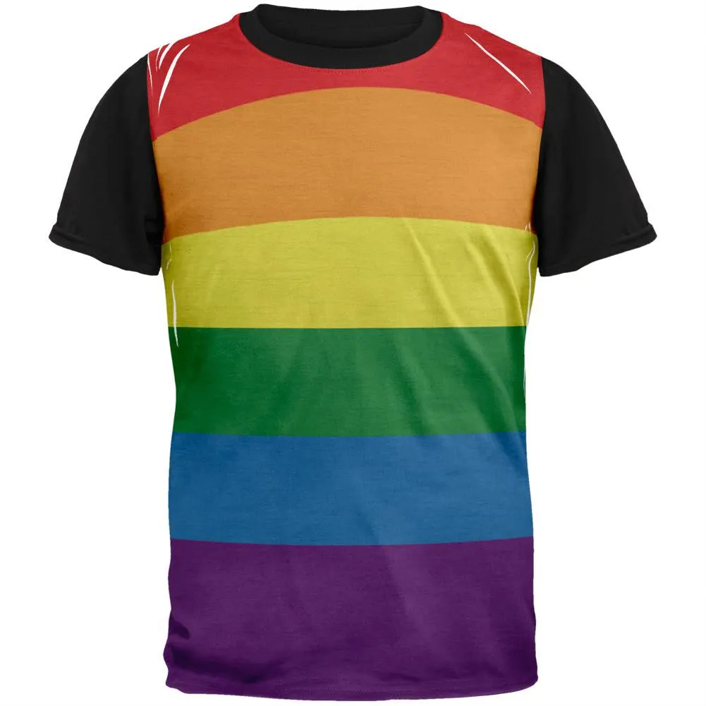 LGBT Rainbow Gay Pride Flag Adult Black Back T-Shirt sold by Old Glory