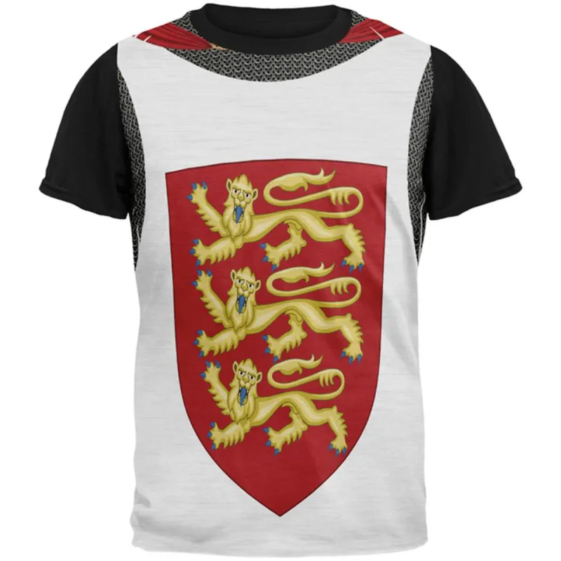 King Richard Lionheart Knight Costume All Over Mens Black Back T Shirt sold by Old Glory