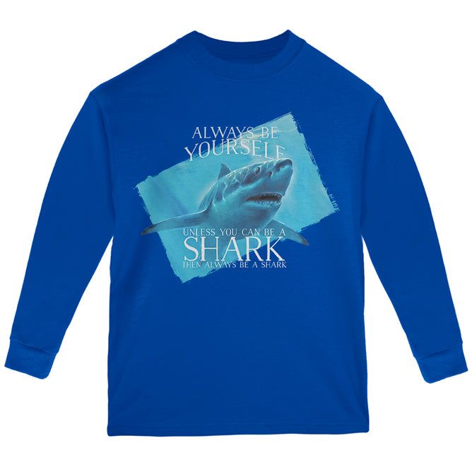 Always Be Yourself Shark Great White Youth Long Sleeve T Shirt sold by Old Glory product image thumbnail 2