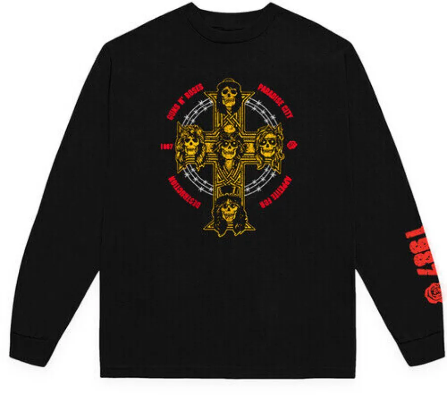 Guns N Roses - Appetite Cross Mens Long Sleeve T Shirt made by Bravado
