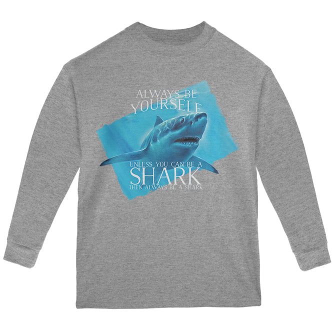 Always Be Yourself Shark Great White Youth Long Sleeve T Shirt sold by Old Glory product image thumbnail 3