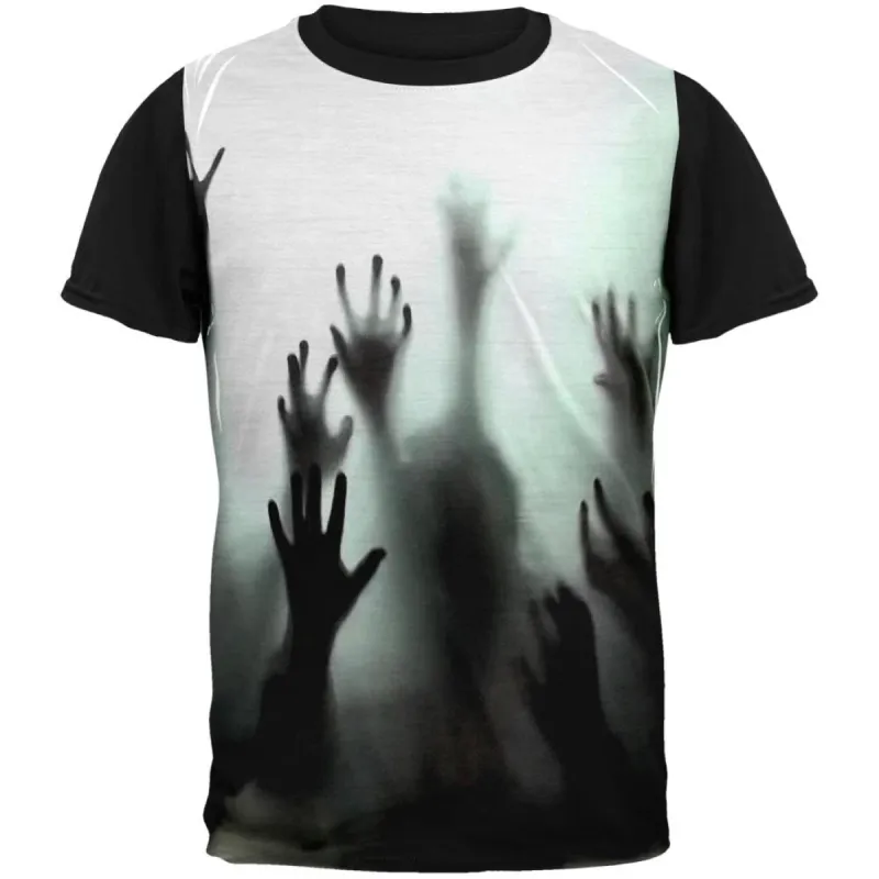 Halloween Zombie Hands Adult Black Back T-Shirt sold by Old Glory