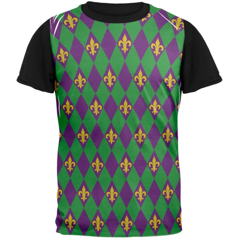 Mardi Gras Fleur De Lis Adult Black Back T-Shirt sold by Old Glory