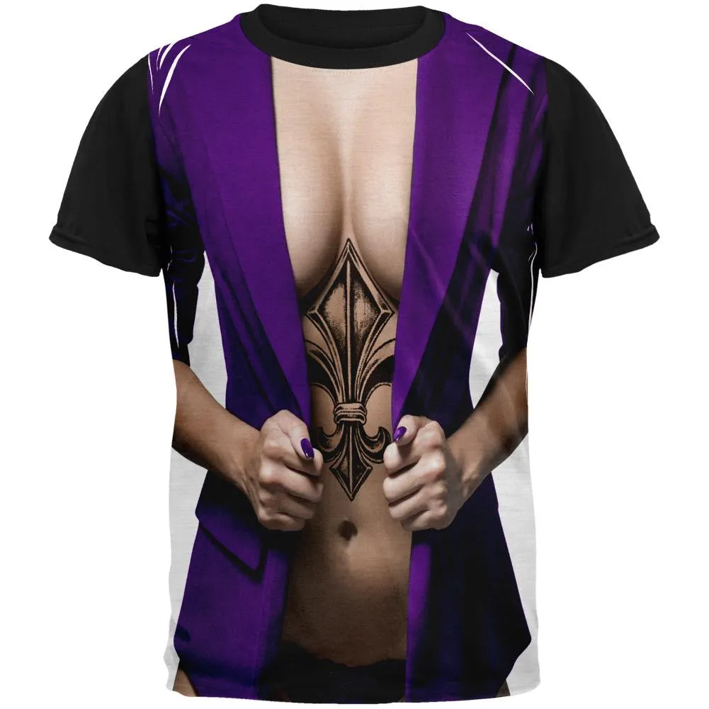 Mardi Gras Cajun Girl Tease Adult Black Back T-Shirt sold by Old Glory