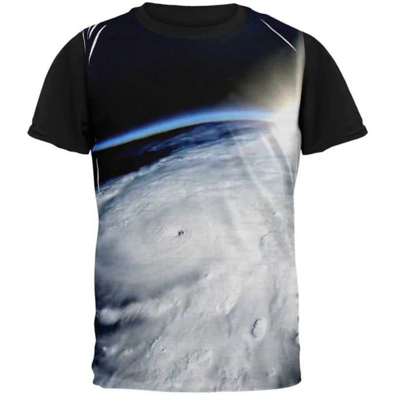 Hurricane at Sunrise Force of Nature All Over Mens Black Back T Shirt sold by Old Glory