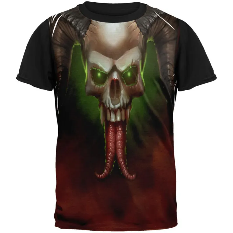 Horned Skull Adult Black Back T-Shirt sold by Old Glory