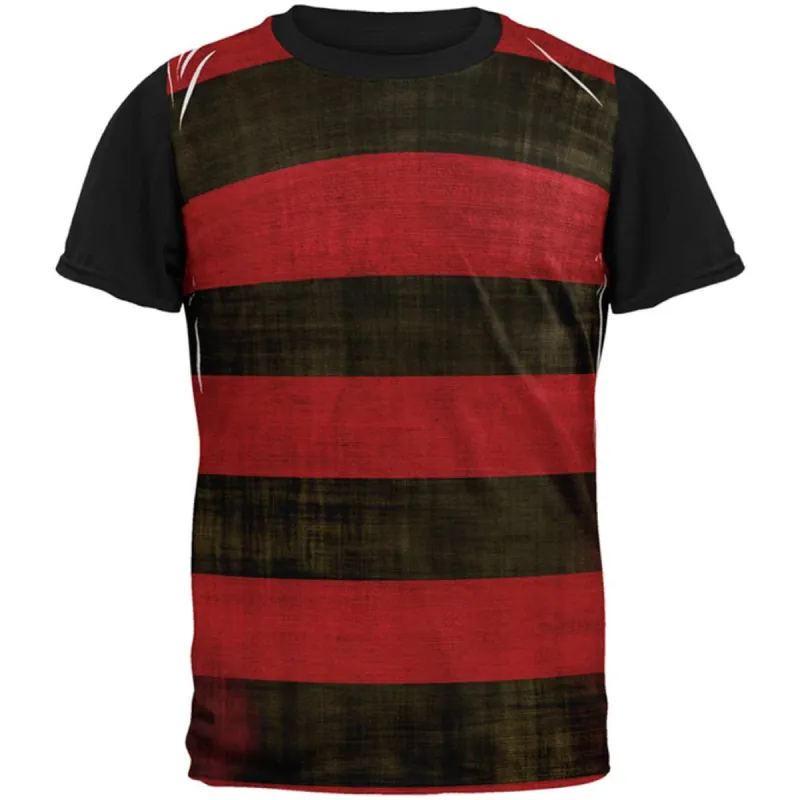Halloween Striped and Bloody Nightmare Sweater All Over Mens Black Back T Shirt sold by Old Glory