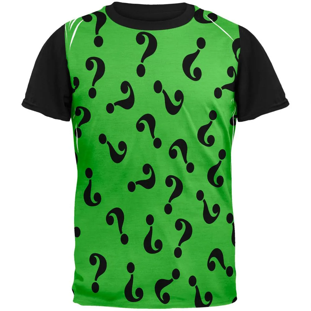 Halloween Riddle Me This Costume Adult Black Back T-Shirt sold by Old Glory