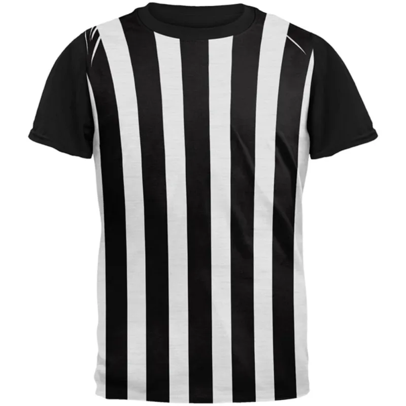 Halloween Referee Costume All Over Mens Black Back T Shirt sold by Old Glory