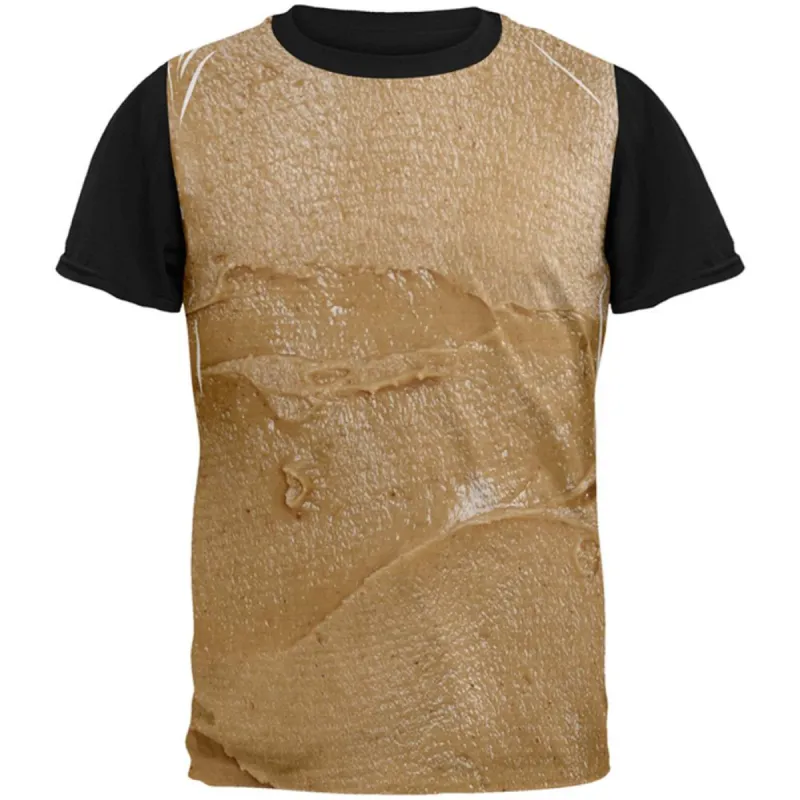Halloween Peanut Butter PB Sandwich Costume All Over Mens Black Back T Shirt sold by Old Glory