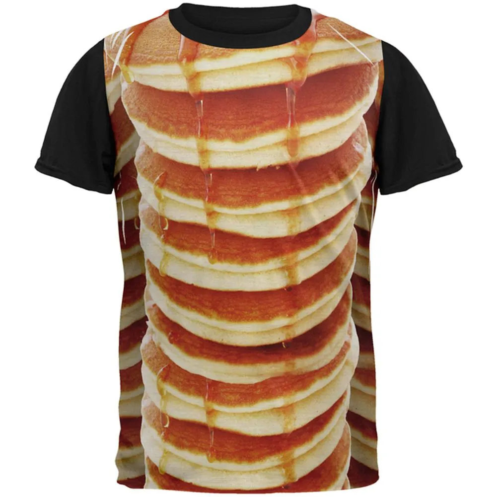 Halloween Pancakes and Syrup Breakfast Costume All Over Mens Black Back T Shirt sold by Old Glory