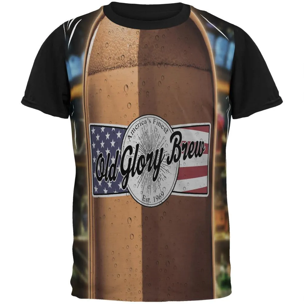 Halloween Old Glory Brew Beer Bottle Costume All Over Mens Black Back T Shirt sold by Old Glory