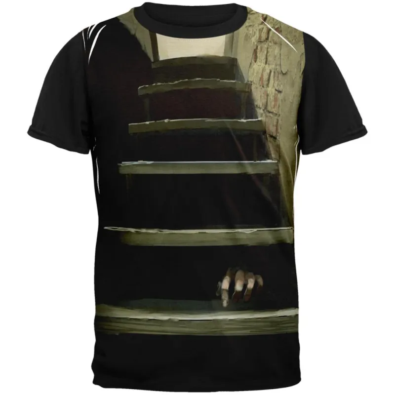 Halloween Nightmare Under the Stairs Adult Black Back T-Shirt sold by Old Glory