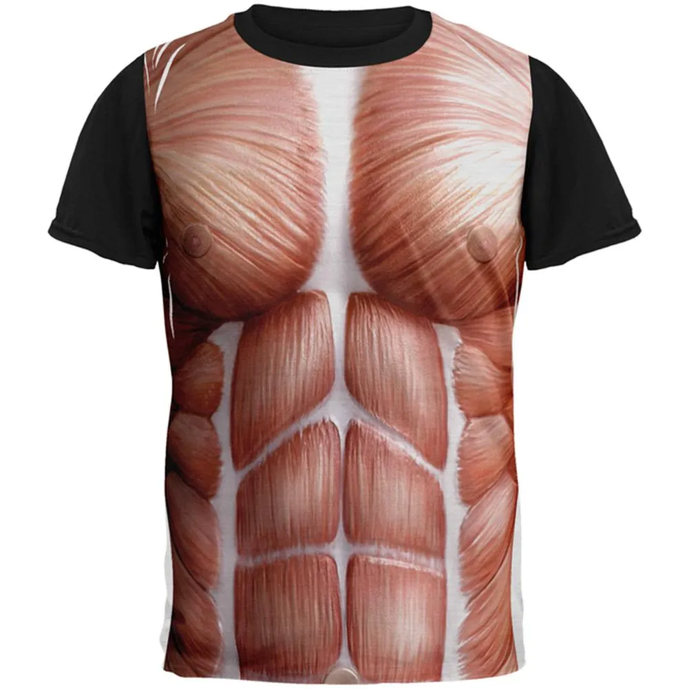 Halloween Muscle Anatomy Costume All Over Mens Black Back T Shirt sold by Old Glory
