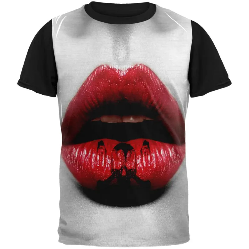 Halloween Kiss of Death Adult Black Back T-Shirt sold by Old Glory